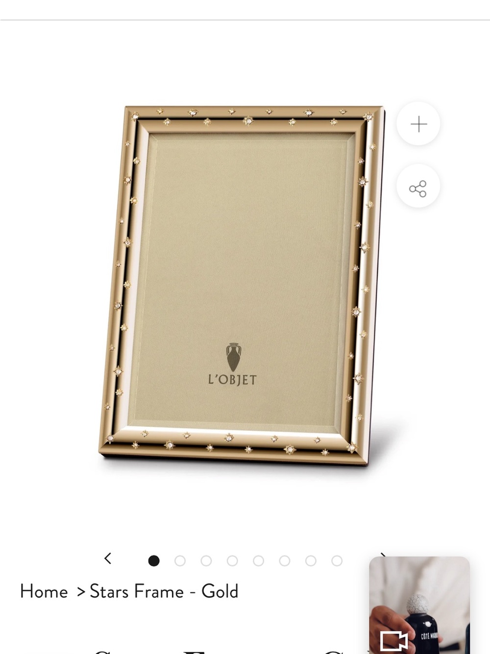 8โ x 10โ. L'Objet Gold Star Accent Picture Frame